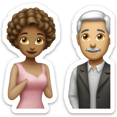 une belle femme embrassant un homme sticker