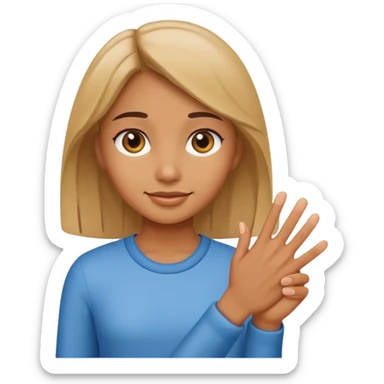 Girl giving handshake sticker