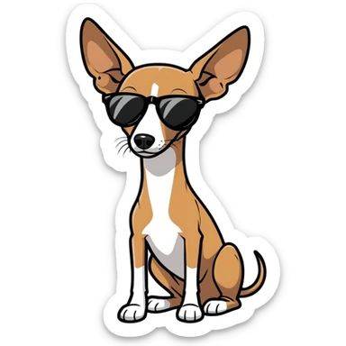 Brown Italian Greyhound wearing black wayfarers sticker