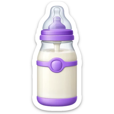 baby bottle white and purple sticker