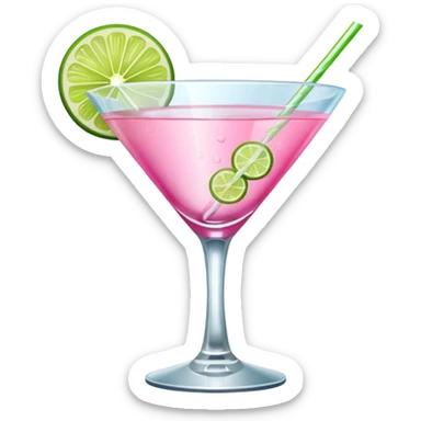 Martini glass in pink drink sticker