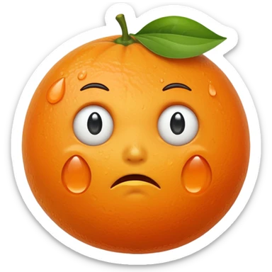 Orange fruit emoji crying sticker