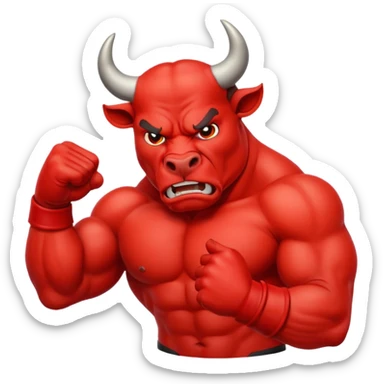 Angry bull emoji showing thumb down (DisLikes) sticker