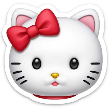 Fait un emoji comme hello kitty à la perfection en dessin normal sans 3d sticker