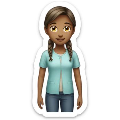 a children girl helping sticker