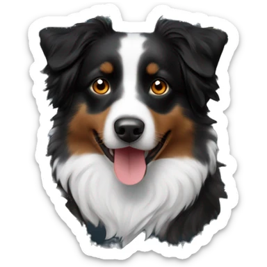 Autumn leaf garland Small black australian shepherd dog sticker