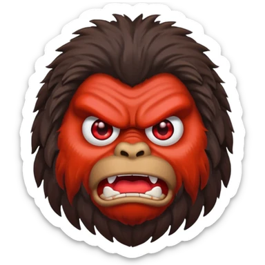 Create a scary emoji of Bigfoot sticker
