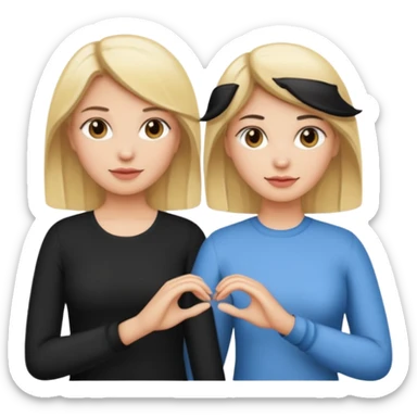 blonde woman holding hands with a dark-haired woman sticker