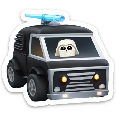 Haunted Darth Vader’s ice cube race car with light saber headlights sticker