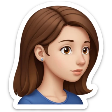 Girl with big Nose, side view sticker