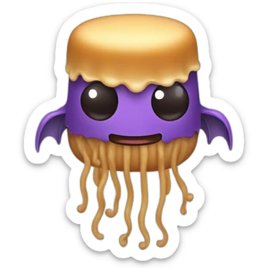 Peanut butter cute jellyfish with a bat sticker