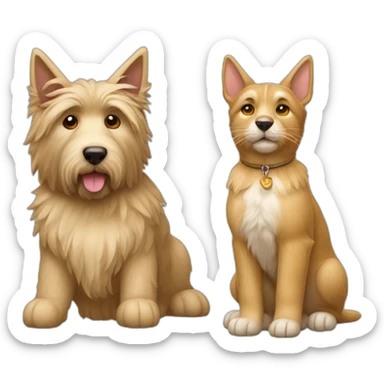 Berger picard avec chat roux sticker