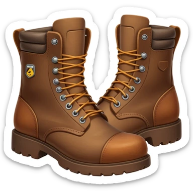 brown work boots sticker