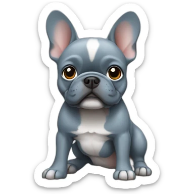French bull dog blue grey colour sticker