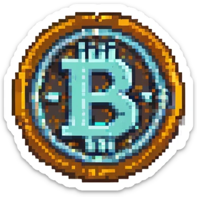 USDC coin, pixel art style, retro and blocky sticker