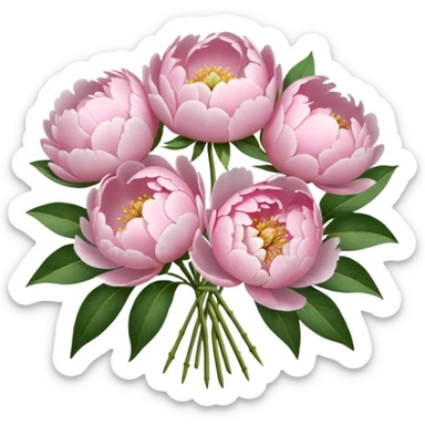 Light Pink peonies bouquet  sticker