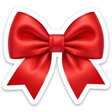 red bow with the "S" logo in the center of the bow sticker