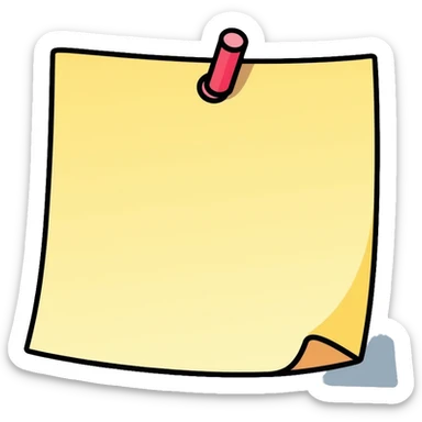 Blank sticky note, empty, no text or decoration sticker
