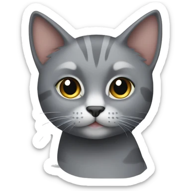 grey cat sticker