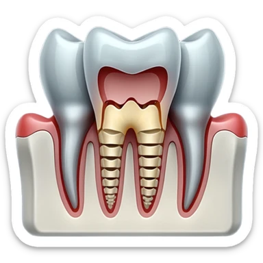 3D render of Dental X-Ray, X-Ray imaging aesthetic, translucent materials showing internal structure, row of teeth roots in grey-scale, medical scan style, emoji style, isolated on white background --v 6.0. sticker