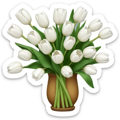 white tulip bouquet  sticker