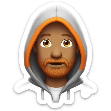 Handsome man with orange beard orange short hairs and 3 days beard wearing a hoodie while he prays sticker