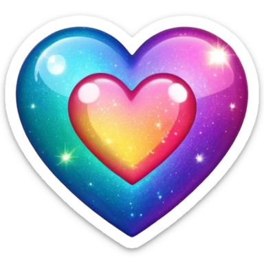 disco heart sticker