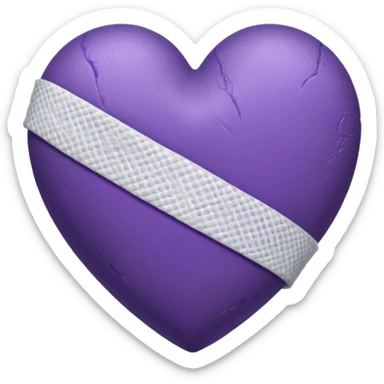 Corazón morado con vendas  sticker