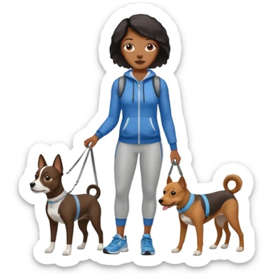 Dog Walker black woman sticker