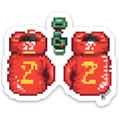 красные боксерские перчатки с надписью "23", no background sticker