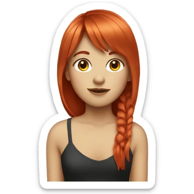 Girl with red hair and fringe sticker
