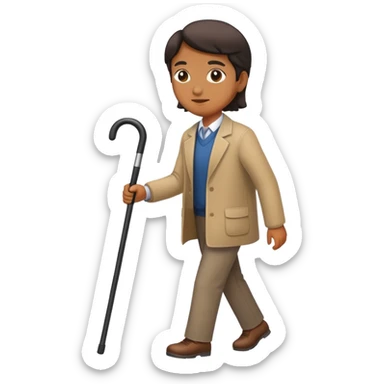 Person walking with a cane sticker
