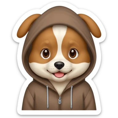 Dog wearing hoodie  sticker