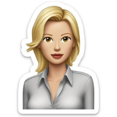 ultra realistic charlize theron wearing shirt sticker