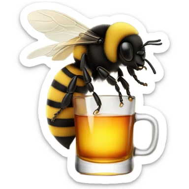 Bumblebee drinking whiskey  sticker