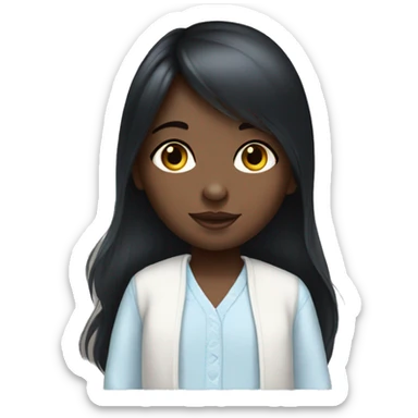 newborn daughter with dark straight hair and blue eyes sticker