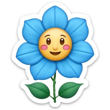 Um emoji de rosa azul sticker