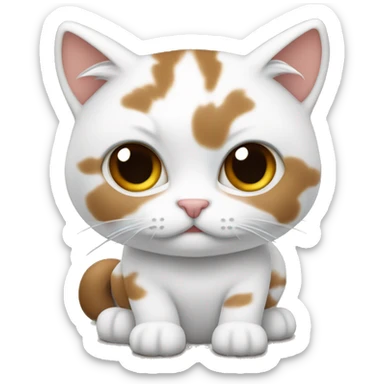 Gata blanca con machas marron claro sticker