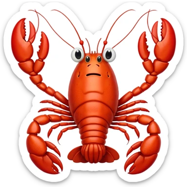Lobster with crazy eyes sticker