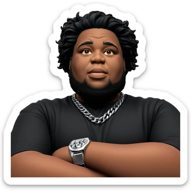 confident young man in black sticker