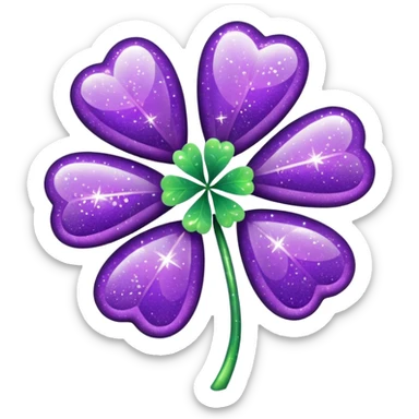 glitter purple lucky sticker