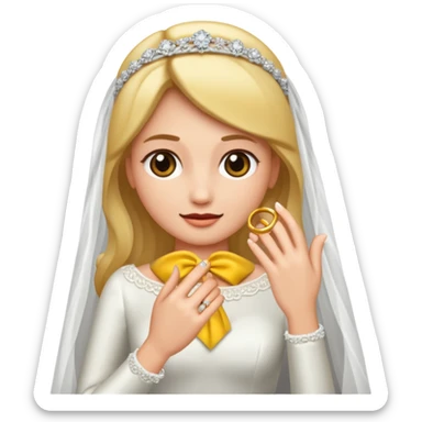 bride with wedding ring sticker