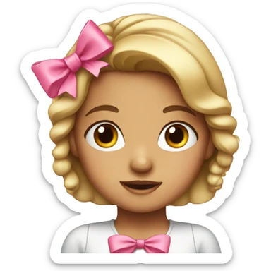 Girl with a pink bow sticker