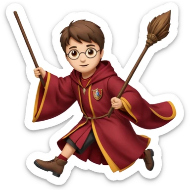 Harry potter flying on a broomstick sticker