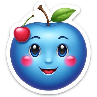 Une  cerise bleu.    Ils 8 sticker