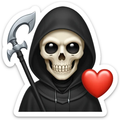heart eyes reaper sticker