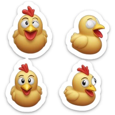 Un gros en surpoids qui man du poulet sticker