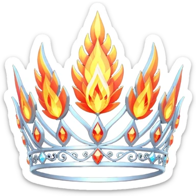 fantasy magic tiara of fire and ash low poly sticker