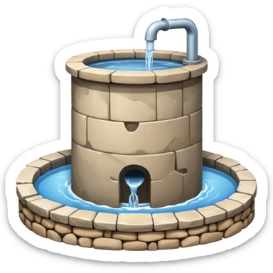 a water well - simple, no roof, no flowing water sticker
