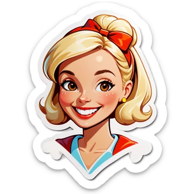 Blonde happy lady sticker